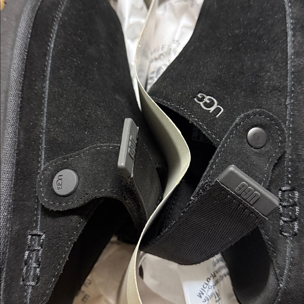 UGG Black Suede Clog-Style Slide Sandals - Picture 3 of 7